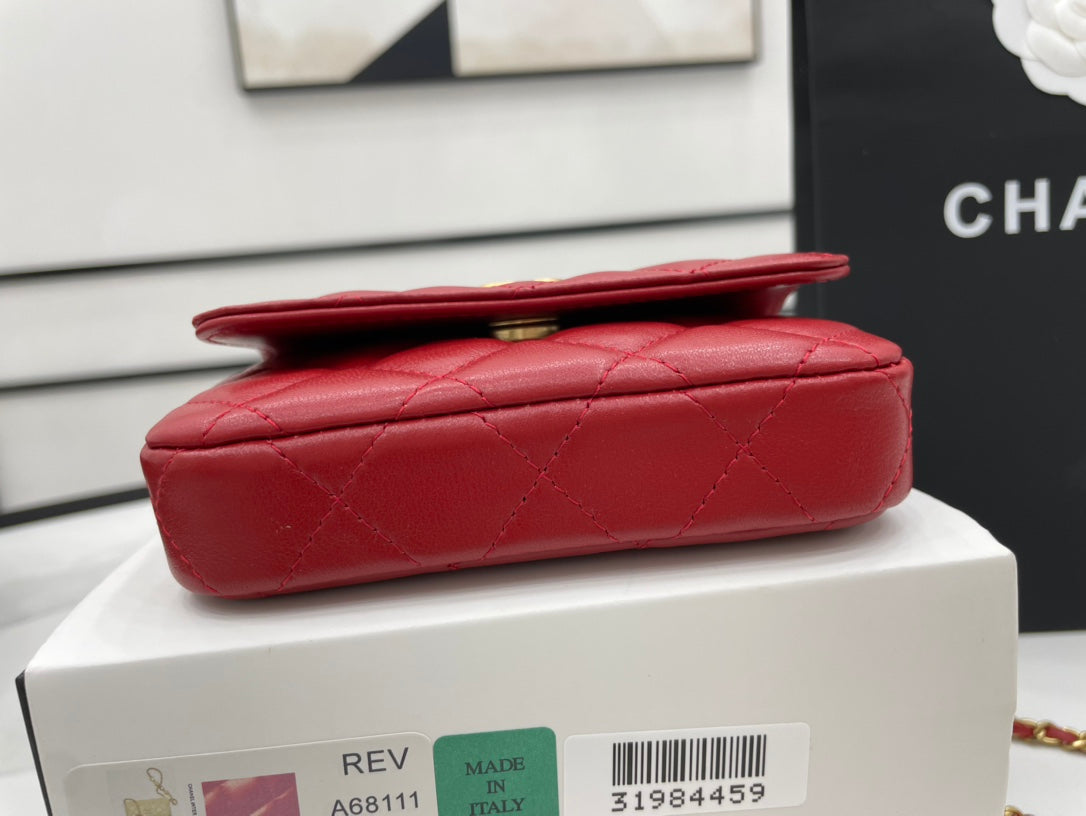 ChanelMini Flap Bag Red For Women, Women’s Bags 7.5in/19cm