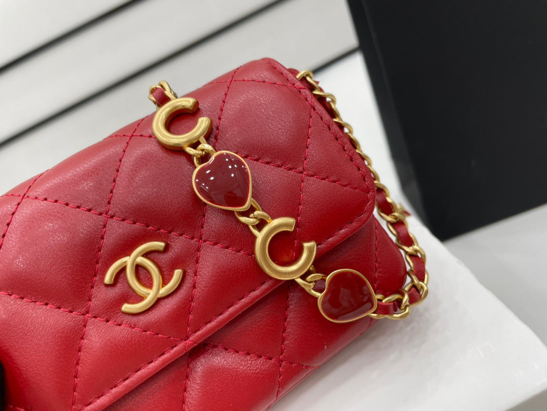 ChanelMini Flap Bag Red For Women, Women’s Bags 7.5in/19cm