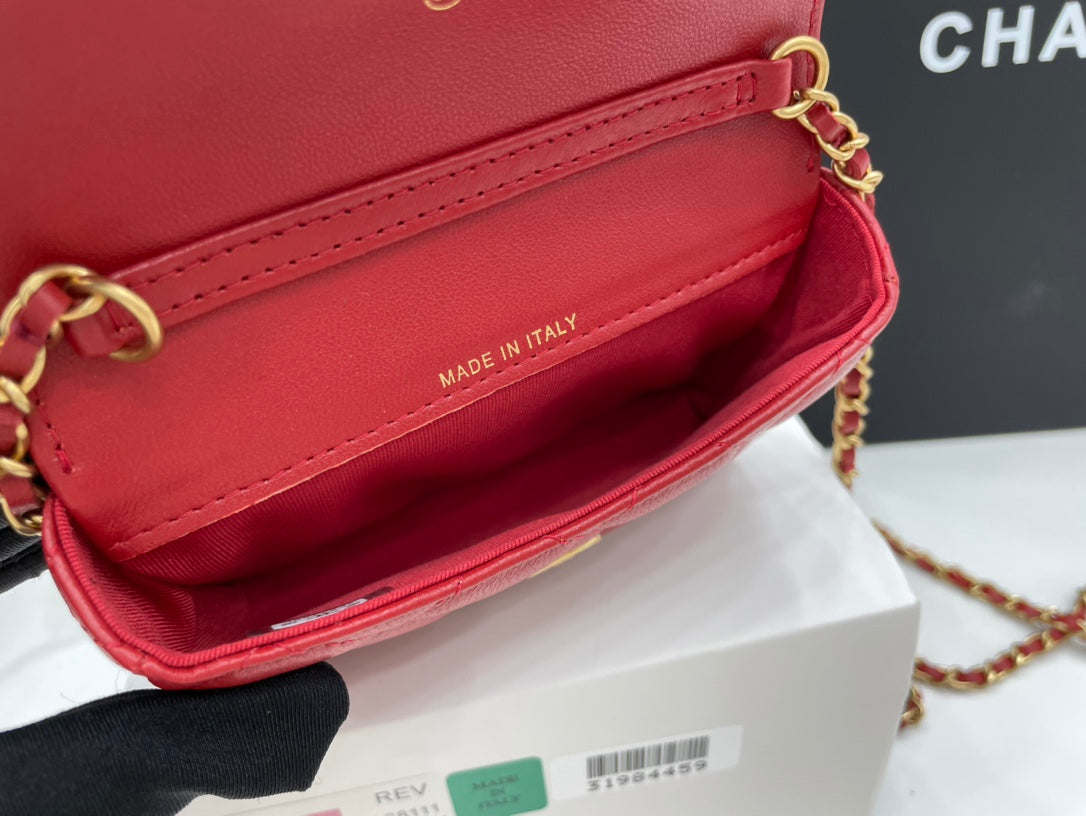 ChanelMini Flap Bag Red For Women, Women’s Bags 7.5in/19cm