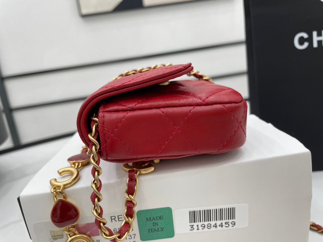 ChanelMini Flap Bag Red For Women, Women’s Bags 7.5in/19cm