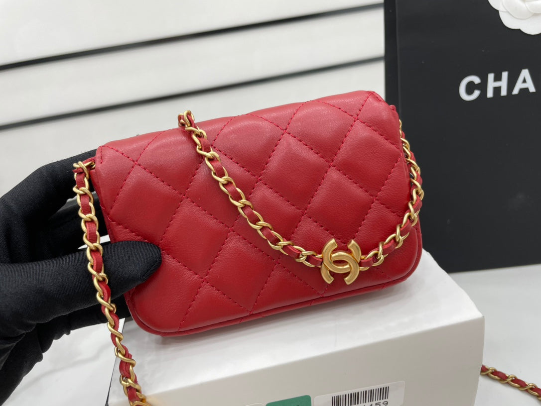 ChanelMini Flap Bag Red For Women, Women’s Bags 7.5in/19cm