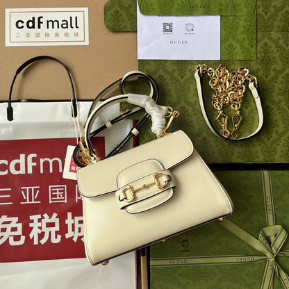 gg Ophidia gg Horsebit 1955 Mini Bag White For Women, Women’s Bags 8.6in/22cm gg