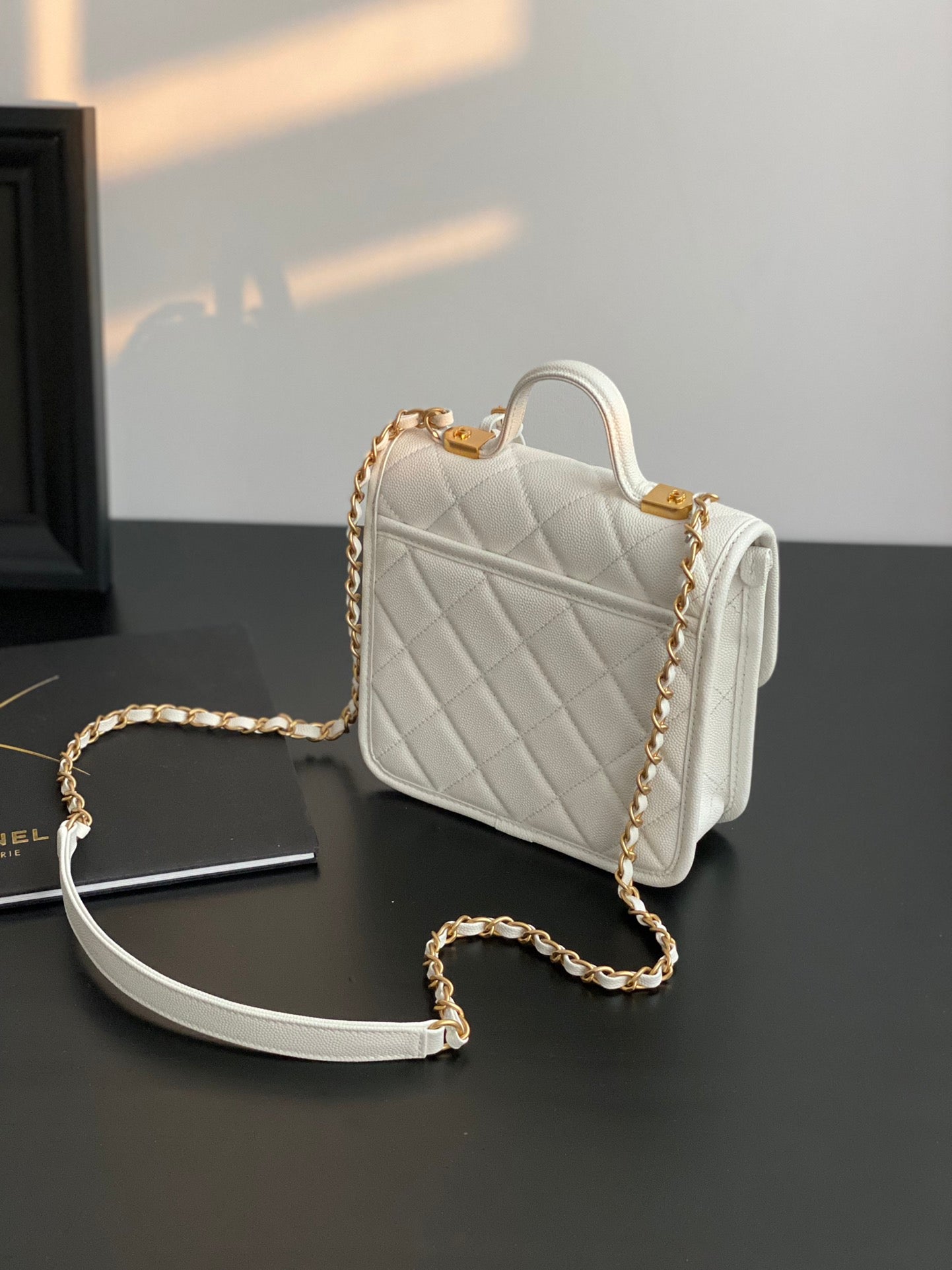 ChanelSmall Flap Bag With Top Handle White For Women, Women’s Bags 8.1in/20.5cm