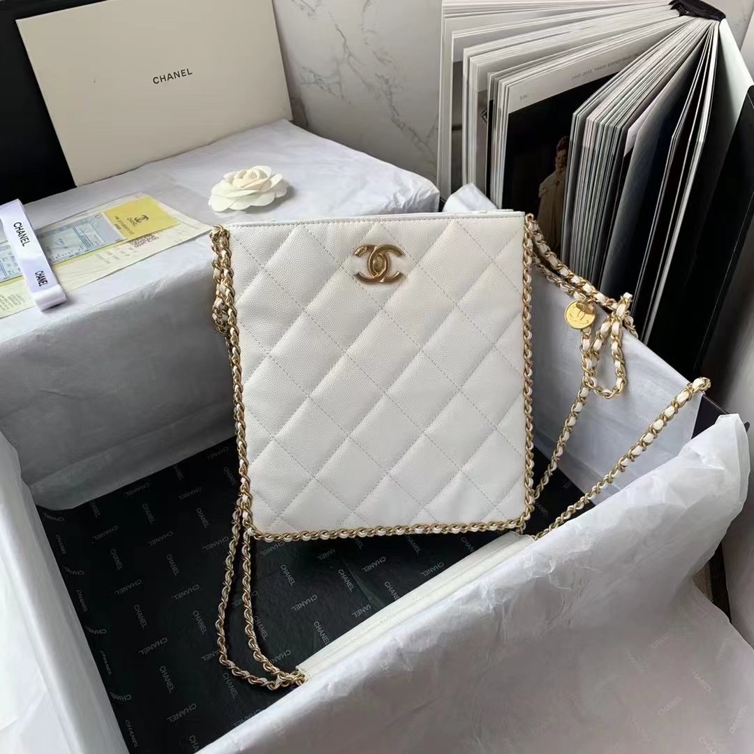 ChanelSmall Shopping Bag White For Women, Women’s Bags 9in/23cm