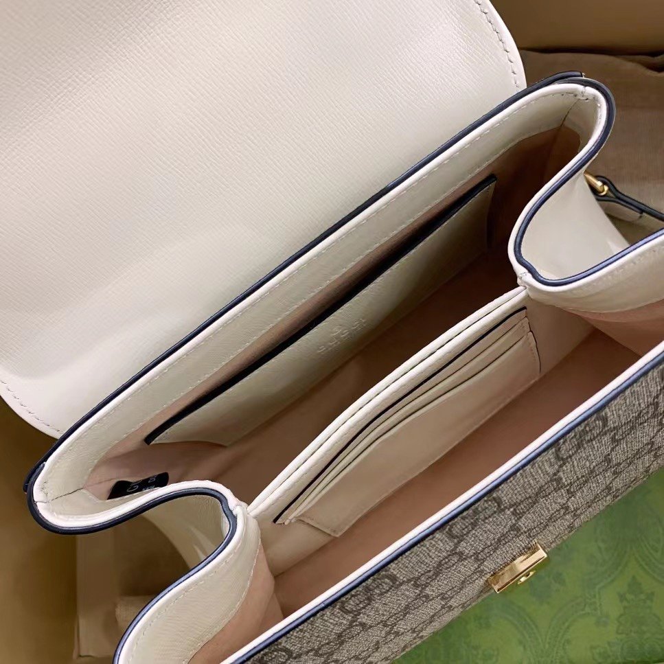 gg Horsebit 1955 Mini Bag White For Women, Women’s Bags 8.7in/22cm gg ‎703848 92TCK 9761