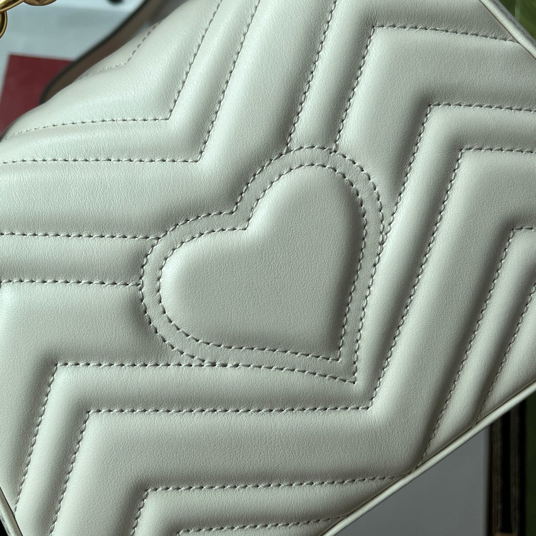 gg Marmont Mini Top Handle Bag White For Women, Women’s Bags 8.3in/21cm gg ‎547260 DTDIT 9022