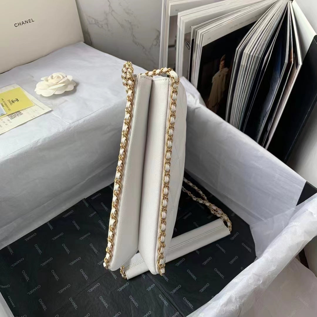 ChanelSmall Shopping Bag White For Women, Women’s Bags 9.1in/23cm