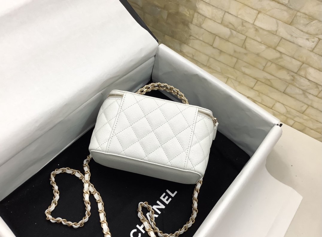 ChanelSmall Vanity Case White For Women, Women’s Bags 5.9in/15cm