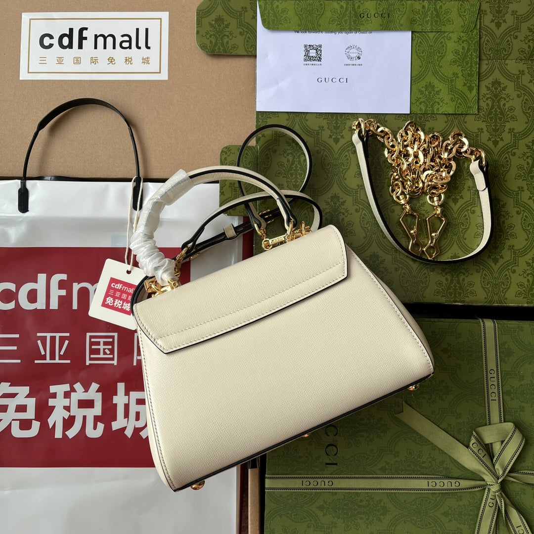 gg Ophidia gg Horsebit 1955 Mini Bag White For Women, Women’s Bags 8.6in/22cm gg