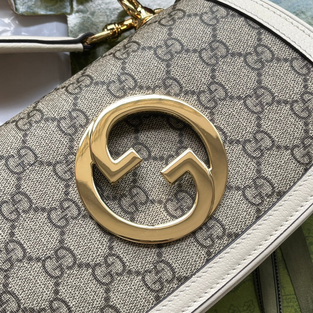gg Blondie Mini Bag Brown And White For Women, Women’s Bags 8.7in/22cm gg