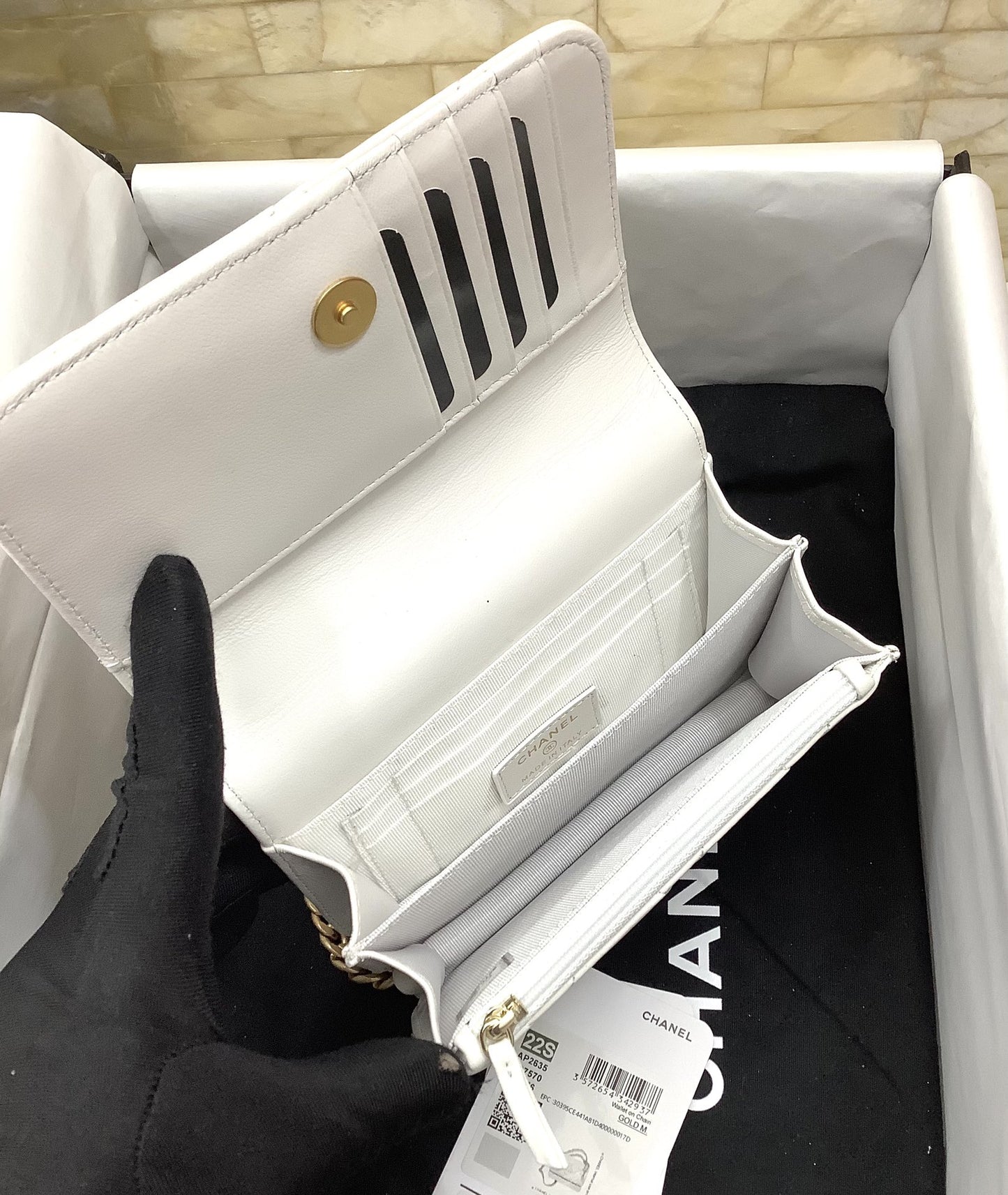ChanelSpring And Summer 22C White For Women, Women’s Bags 6.1in/15.5cm