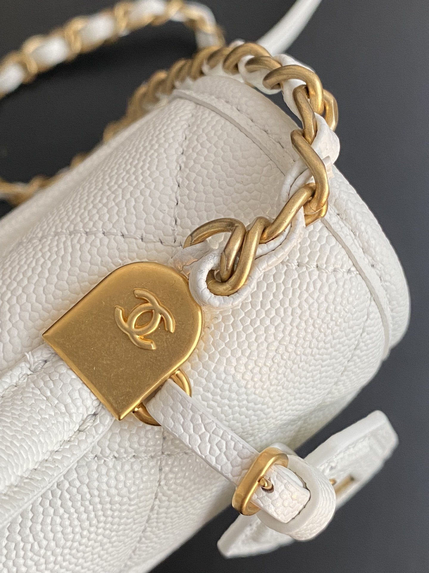 ChanelSmall Flap Bag With Top Handle White For Women, Women’s Bags 8.1in/20.5cm