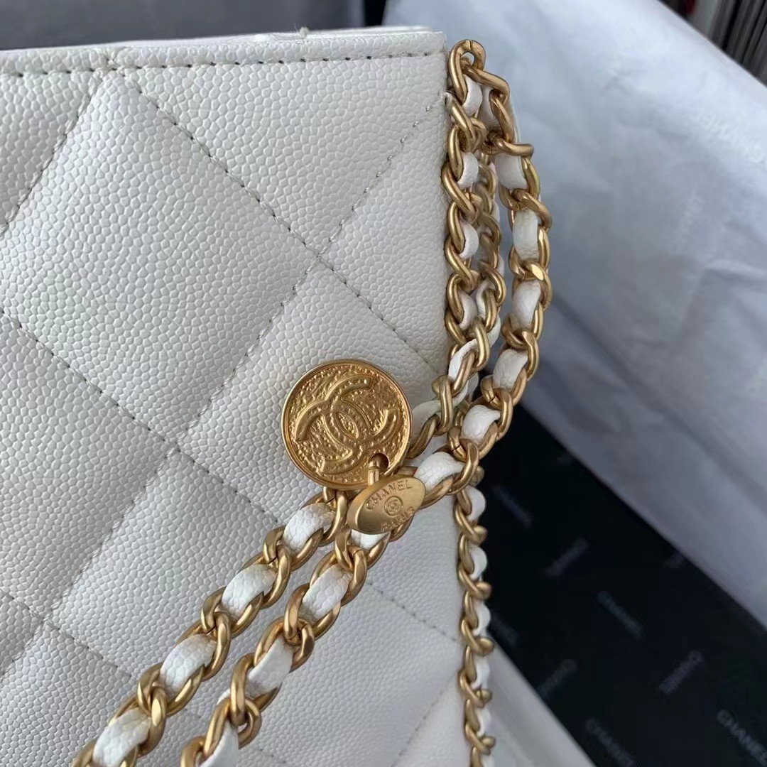 ChanelSmall Shopping Bag White For Women, Women’s Bags 9in/23cm