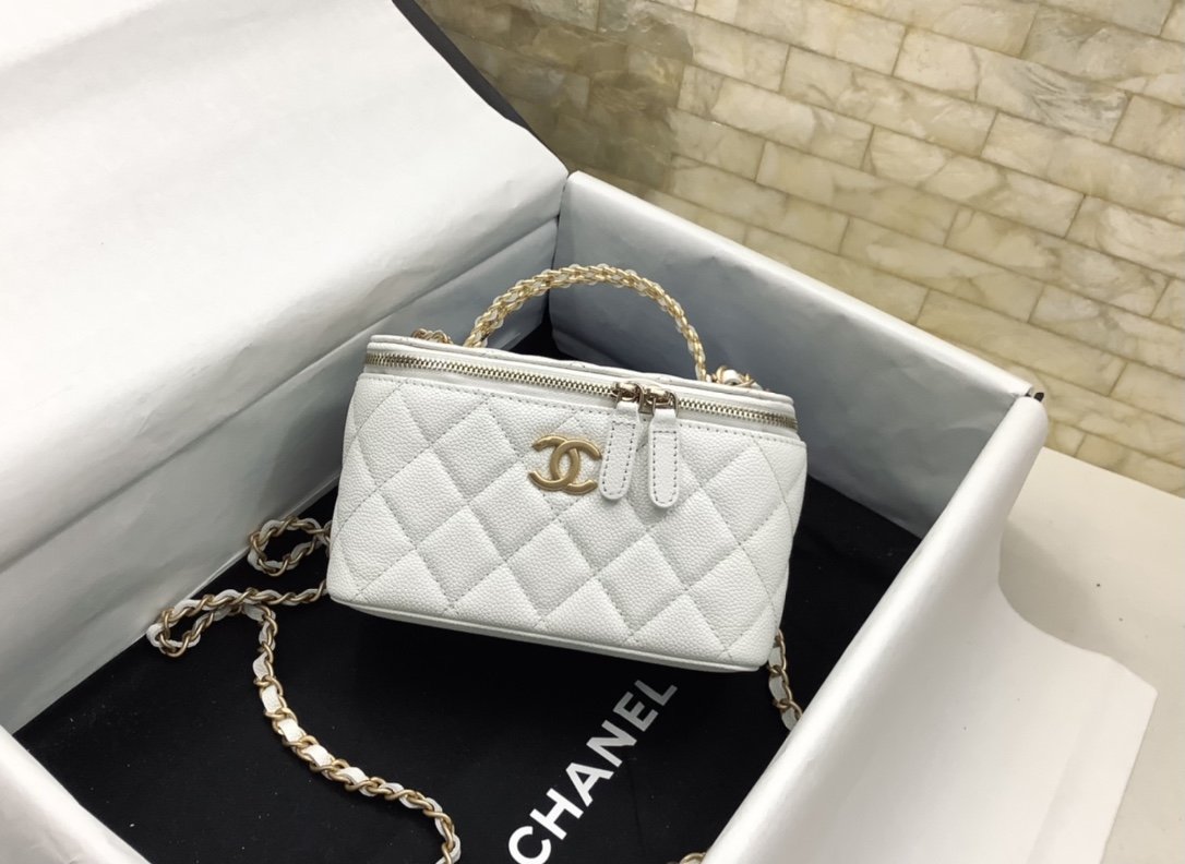 ChanelSmall Vanity Case White For Women, Women’s Bags 5.9in/15cm