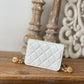 Chanel Clutch With Chain White For Women, Women’s Bags 4.8in/12.3cm