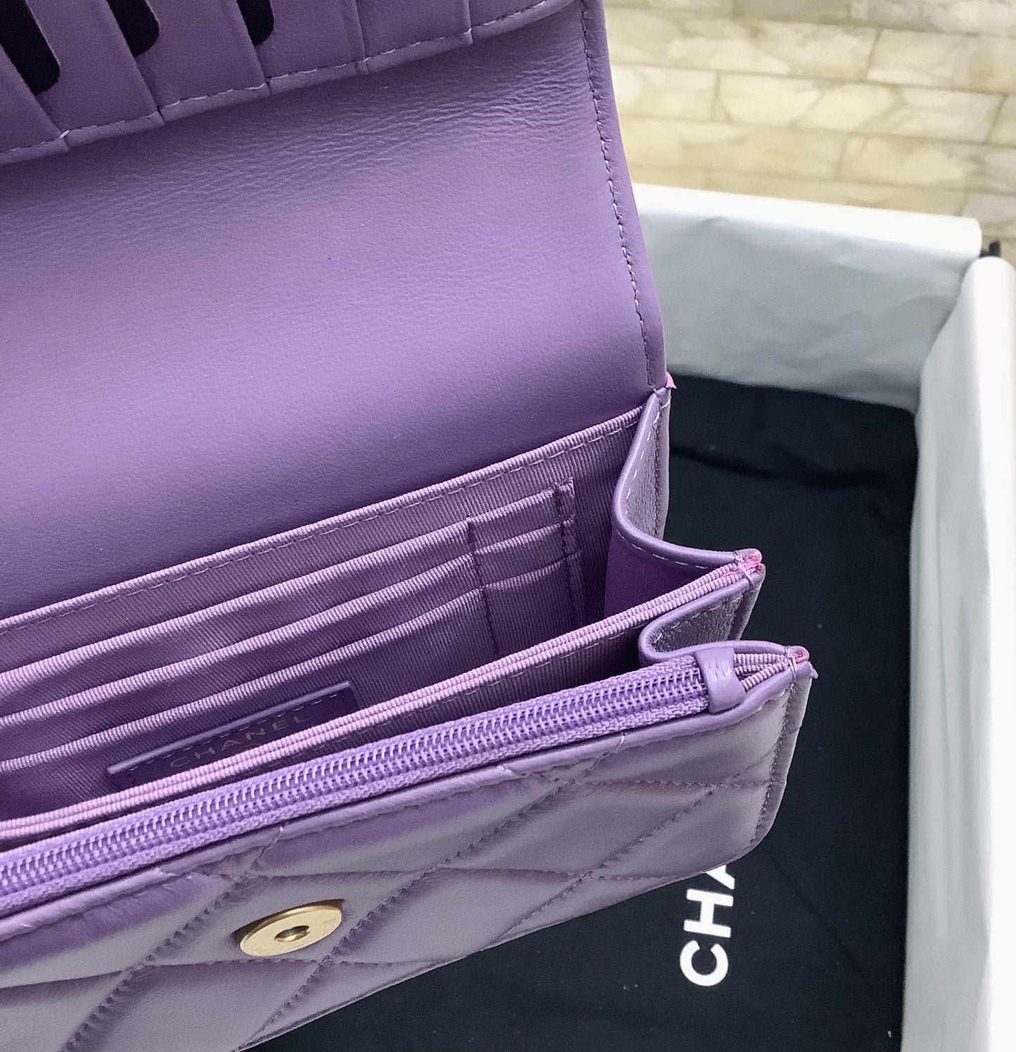 ChanelSpring And Summer 22C Violet For Women, Women’s Bags 6.1in/15.5cm