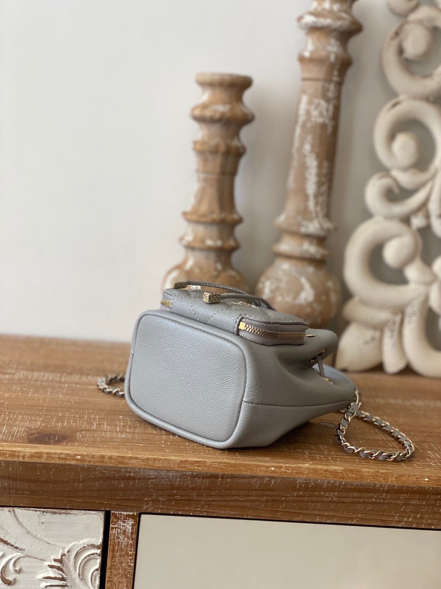 ChanelMini Bucket Bag With Strap Gray For Women, Women’s Bags 4.9in/12.5cm