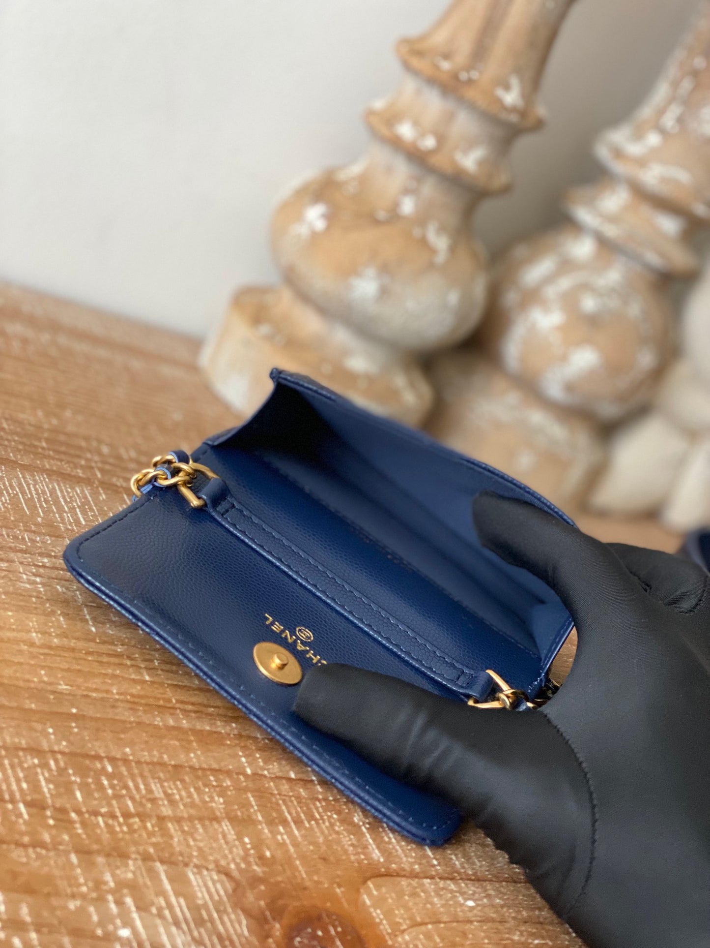 Chanel Clutch With Chain Blue For Women, Women’s Bags 4.8in/12.3cm
