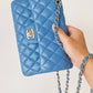 ChanelSmall Classic Handbag Blue For Women, Women’s Bags 9.1in/23cm