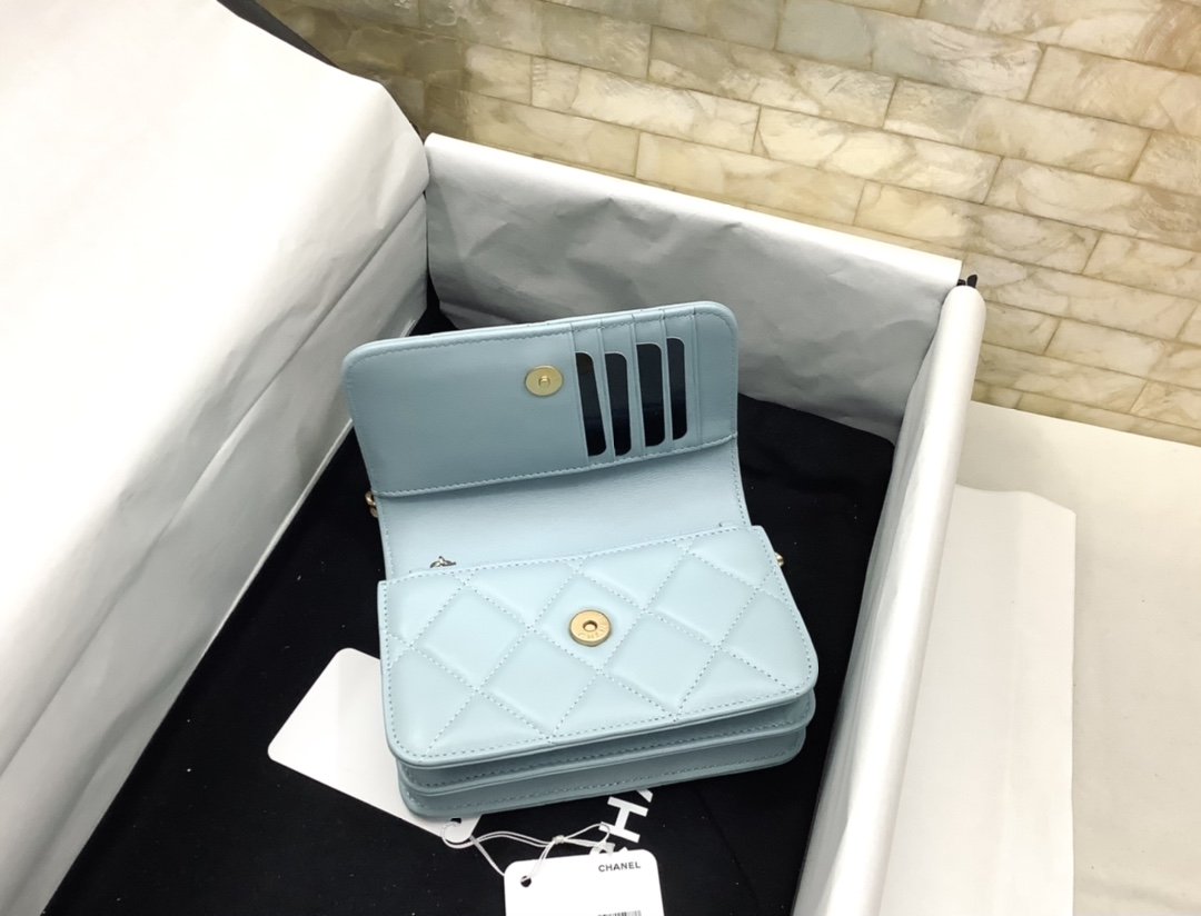 ChanelSpring And Summer 22C Turquoise For Women, Women’s Bags 6.1in/15.5cm