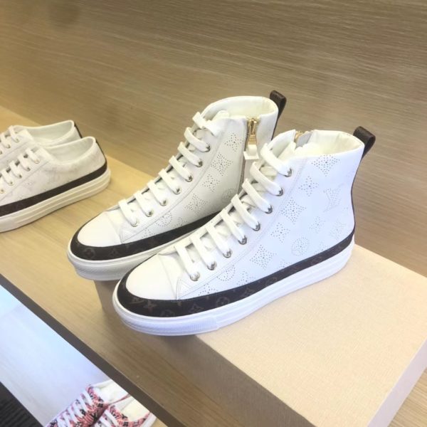 LV White Stellar Monogram High-top Sneakers