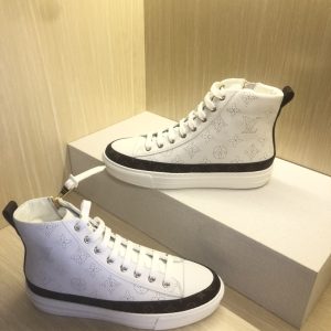 LV White Stellar Monogram High-top Sneakers