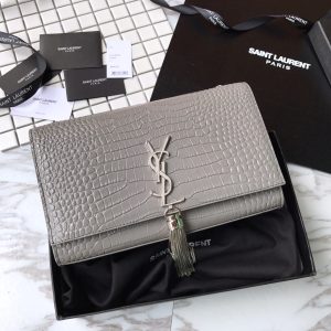 MONOGRAM CHAIN WALLET IN CROCODILE EMBOSSED SHINY LEATHER