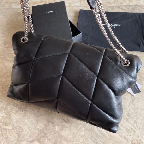 PUFFER SMALL BAG IN QUILTED SUEDE