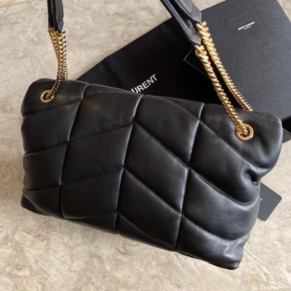 PUFFER SMALL BAG IN QUILTED SUEDE