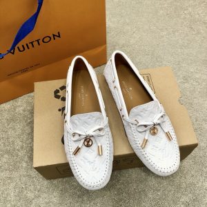 LV WOMEN’S GLORIA FLAT LOAFERS WHITE ZOOM SHOES