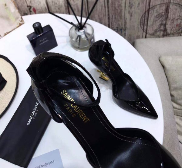 OPYUM SLINGBACK PUMPS IN PATENT LEATHER WITH GOLD-TONE HEEL