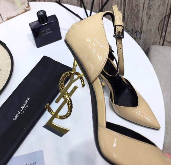 OPYUM SLINGBACK PUMPS IN PATENT LEATHER WITH GOLD-TONE HEEL