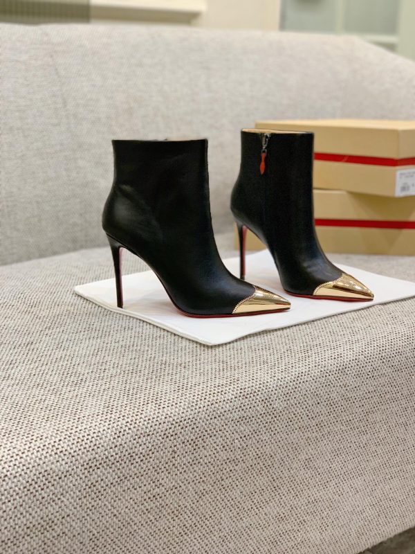 Christian Louboutin Golden Toes Ankle Boots