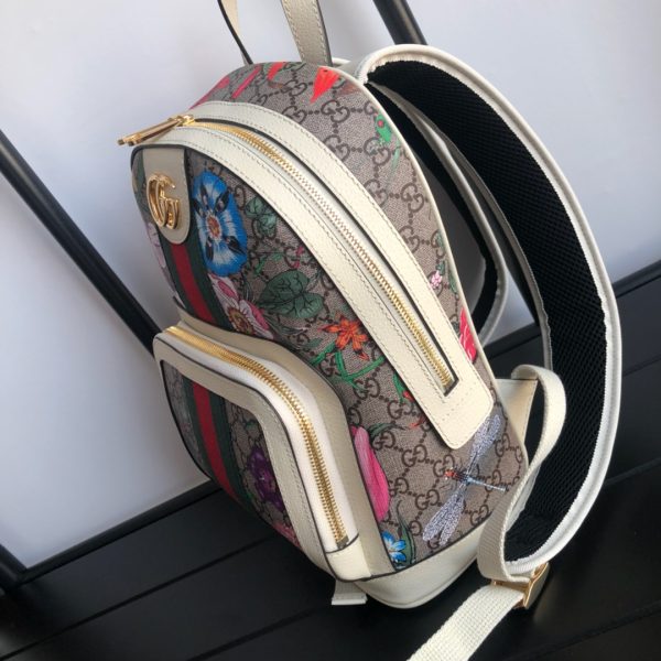 Ophidia GG Flower print small backpack