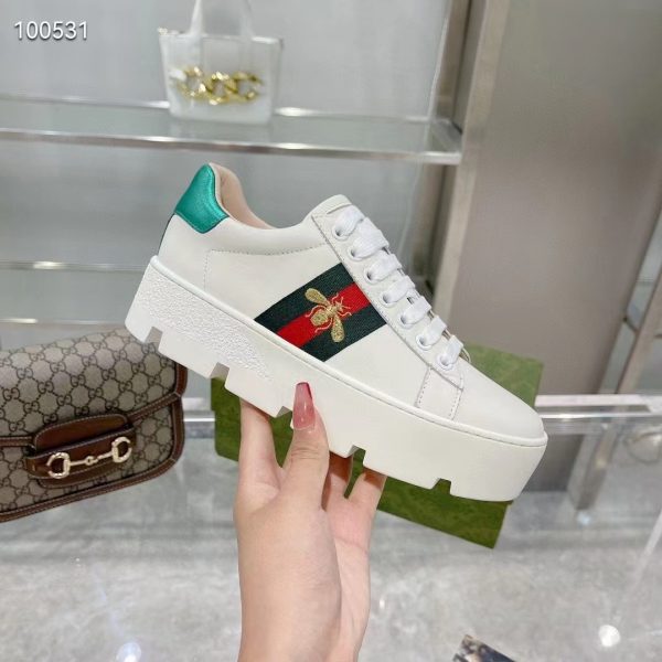GG Ace Embroidered Platform Sneakers
