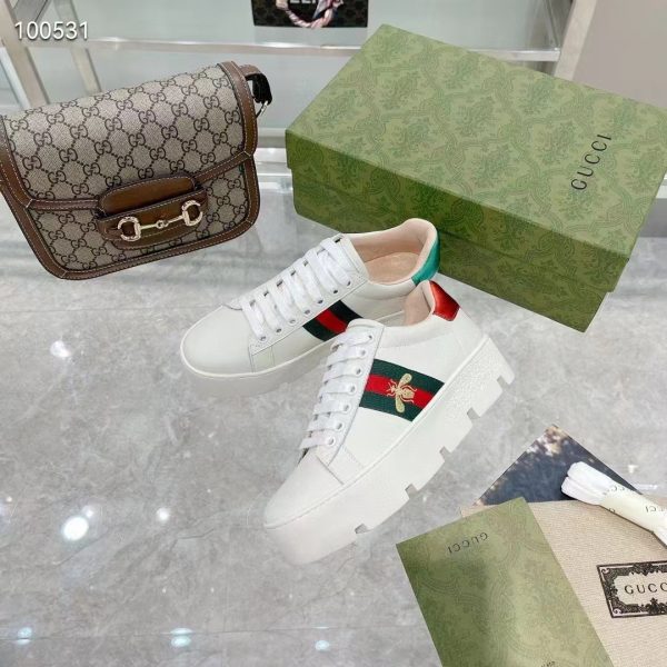 GG Ace Embroidered Platform Sneakers