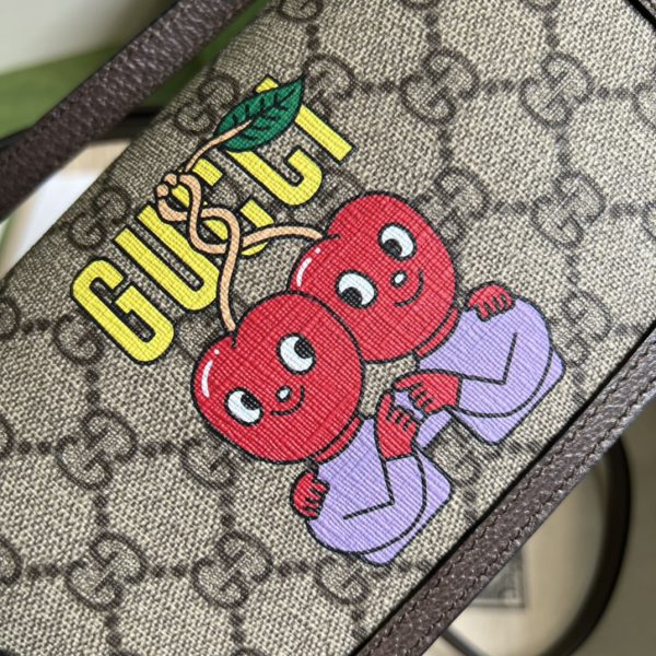 GG cherry print mini bag