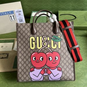 GG cherry print medium tote