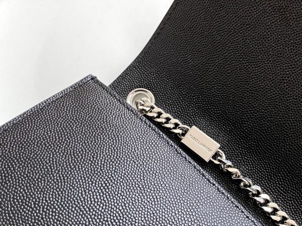 KATE SMALL CHAIN BAG WITH TASSEL IN CROCODILE-EMBOSSED SHINY LEATHER