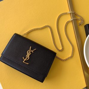 KATE SMALL CHAIN BAG IN GRAIN DE POUDRE EMBOSSED LEATHER