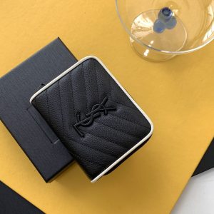 CASSANDRE MATELASSÉ COMPACT ZIP AROUND WALLET IN GRAIN DE POUDRE EMBOSSED LEATHER