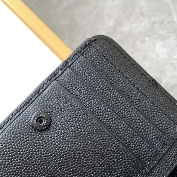 CASSANDRE MATELASSÉ COMPACT ZIP AROUND WALLET IN GRAIN DE POUDRE EMBOSSED LEATHER