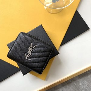 CASSANDRE MATELASSÉ COMPACT ZIP AROUND WALLET IN GRAIN DE POUDRE EMBOSSED LEATHER