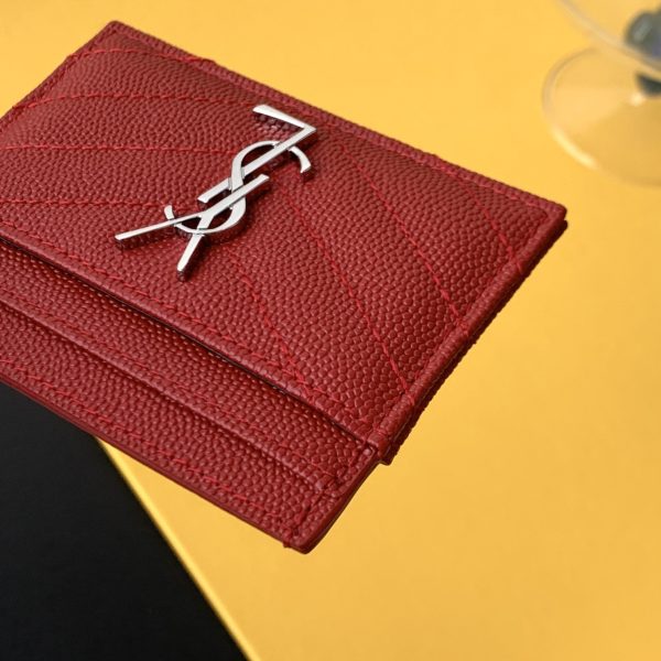 CASSANDRE MATELASSÉ CARD CASE IN GRAIN DE POUDRE EMBOSSED LEATHER