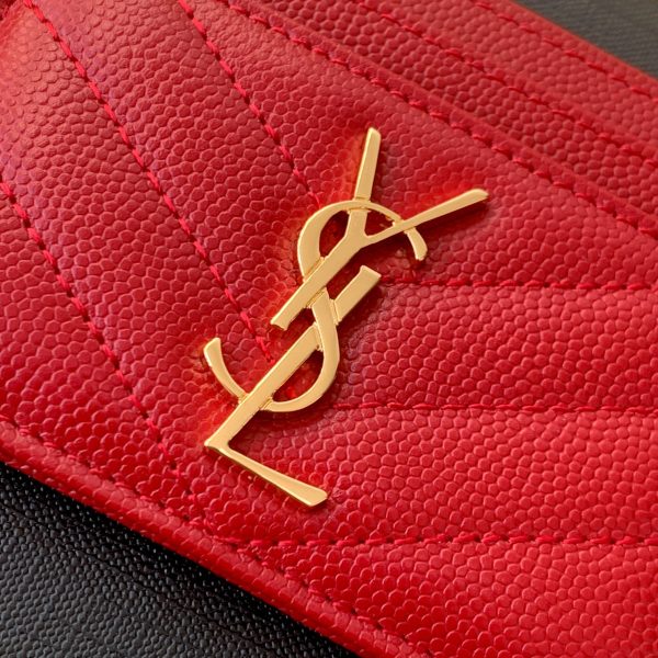 CASSANDRE MATELASSÉ CARD CASE IN GRAIN DE POUDRE EMBOSSED LEATHER