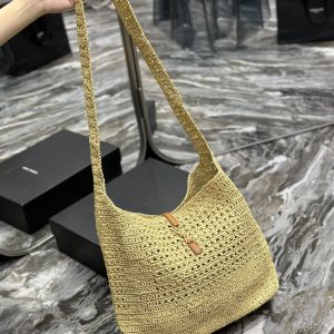 PARIS VII LARGE FLAT HOBO BAG IN CROCODILE-EMBOSSED LEATHER