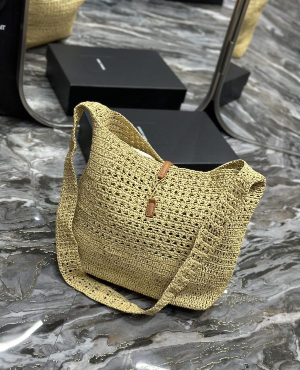 PARIS VII LARGE FLAT HOBO BAG IN CROCODILE-EMBOSSED LEATHER