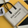 RIVE GAUCHE LARGE TOTE BAG IN PRINTED CANVAS AND LEATHER