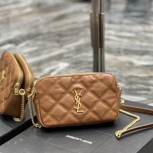 SL BECKY double-zip pouch in quilted lambskin
