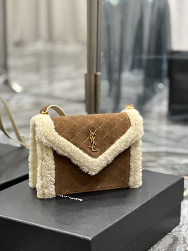 GABY MINI SATCHEL IN QUILTED SUEDE AND SHEARLING